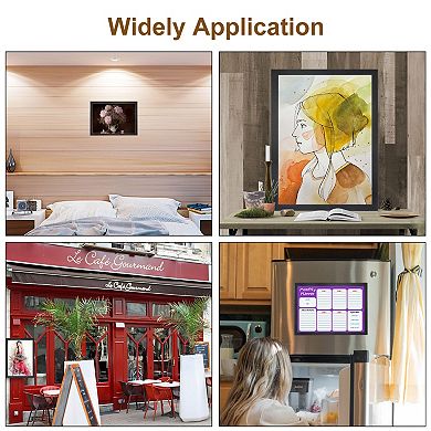 Magnetic Sign Holder 12.8" x 9.4", 12 Pcs A4 Magnetic Display Frame Self Adhesive Reusable