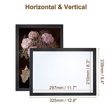 Magnetic Sign Holder 12.8" x 9.4", 12 Pcs A4 Magnetic Display Frame Self Adhesive Reusable