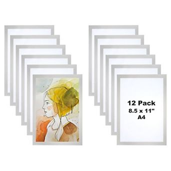 Magnetic Sign Holder 12.8" x 9.4", 12 pc A4 Magnetic Display Frame Self Adhesive Reusable