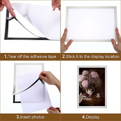 Magnetic Sign Holder 17.7" x 12.8", 12 Pcs A3 Magnetic Display Frame Self Adhesive Reusable