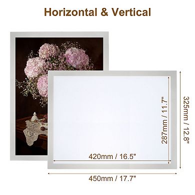 Magnetic Sign Holder 17.7" x 12.8", 12 Pcs A3 Magnetic Display Frame Self Adhesive Reusable