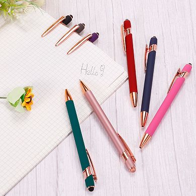 Ballpoint Pen, 6 Pack 2 in 1 Metal Pen Black Ink 1.0mm Medium Point Pen