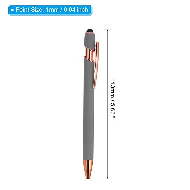 Ballpoint Pen, 6 Pack 2 in 1 Metal Pen Black Ink 1.0mm Medium Point Pen
