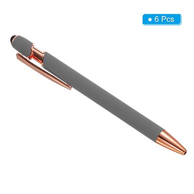 Ballpoint Pen, 6 Pack 2 in 1 Metal Pen Black Ink 1.0mm Medium Point Pen
