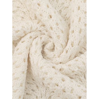 Women's Short Sleeve Blouse Hollow Out Summer Crochet Tops