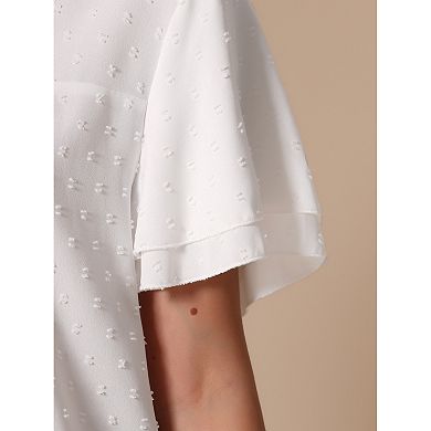 UYISJ Women's Swiss Dot Mini Dress — Cap Sleeve, V-Neck, Boho Summer Sundress