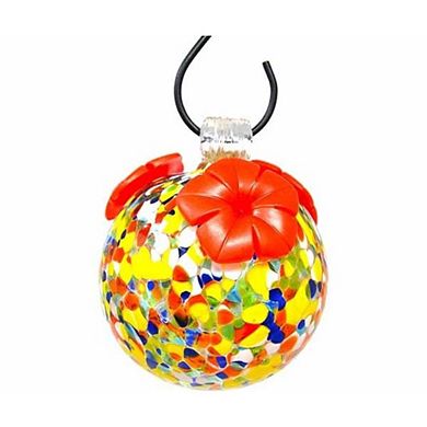 Gift Essentials 4" Multicolor Glass Hanging Hummingbird Feeders - 8 Ounce