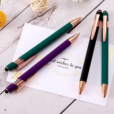 Ballpoint Pen, 2 in 1 Metal Pen Black Ink Medium Point Pen 6Pcs