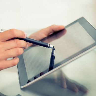 Ballpoint Pen, 2 in 1 Metal Pen Black Ink Medium Point Pen 6Pcs