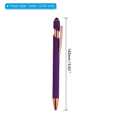 Ballpoint Pen, 2 in 1 Metal Pen Black Ink Medium Point Pen 6Pcs