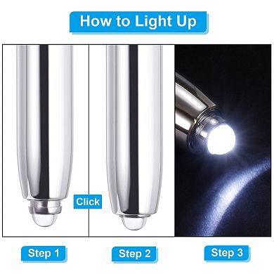 Ballpoint Pen with LED Flashlight, 5 Pack 3 in 1 Metal Pen Black Ink