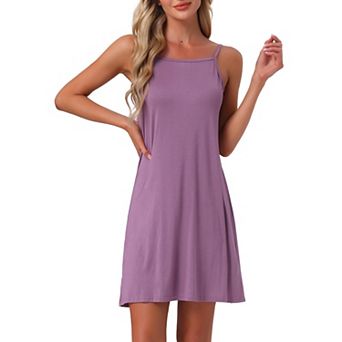 Womens Nightgown Modal Soft Spaghetti Dress Crewneck Sleepwear for Women
