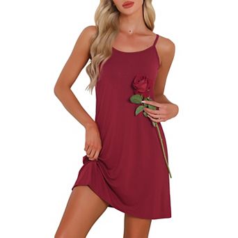 Womens Nightgown Modal Soft Spaghetti Dress Crewneck Sleepwear for Women