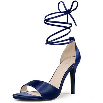 Lace Up Satin Heel Stiletto Heel Sandals for Women
