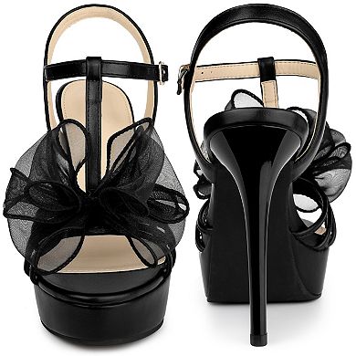Platform Stiletto Heel Flowers Platform Heels Sandals for Women