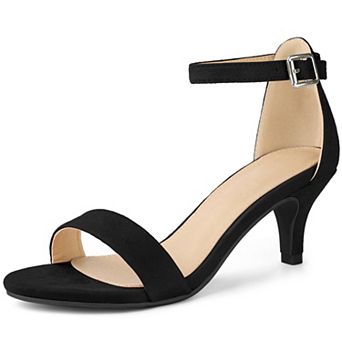 Open Toe Ankle Strap Kitten Heels Sandals for Women