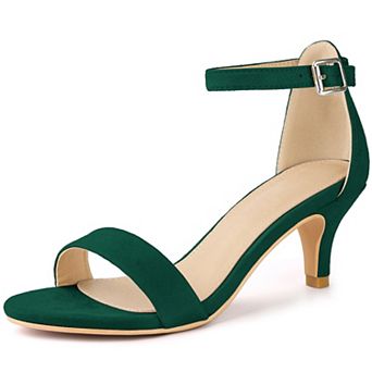 Open Toe Ankle Strap Kitten Heels Sandals for Women
