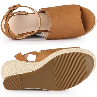 Women's Espadrille Platform Heels Slingback Wedges Sandals