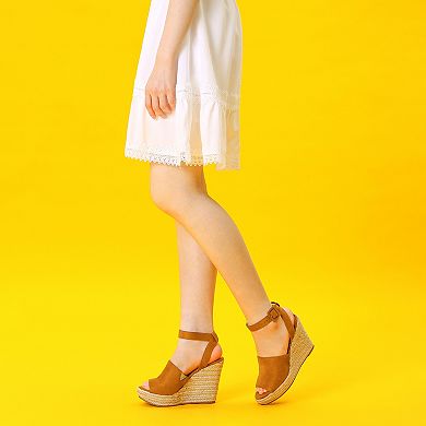 Women's Espadrille Platform Heels Slingback Wedges Sandals