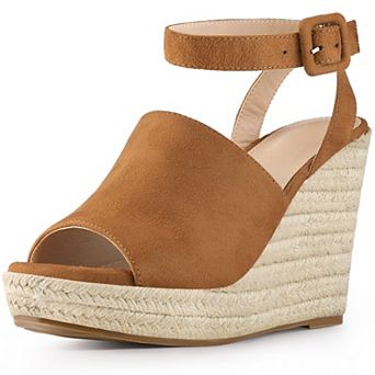 Women's Espadrille Platform Heels Slingback Wedges Sandals