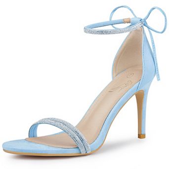 Rhinestone Ankle Tie Stiletto Heels Sandals for Women