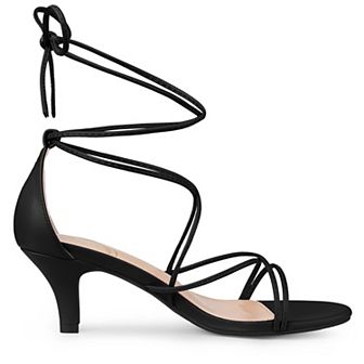 Strappy Lace Up Kitten Heels Sandals for Women