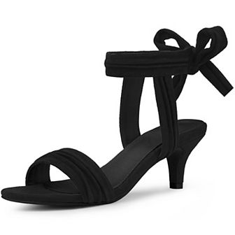 Open Toe Ankle Tie Bridal Kitten Heels Sandals for Women