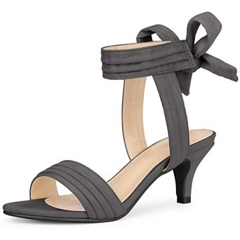 Open Toe Ankle Tie Bridal Kitten Heels Sandals for Women