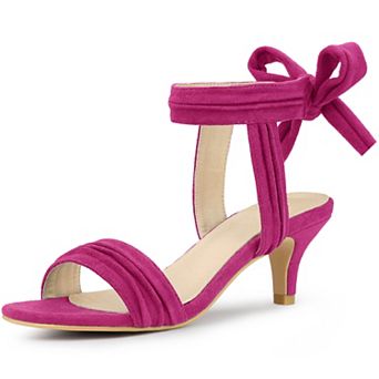 Open Toe Ankle Tie Bridal Kitten Heels Sandals for Women