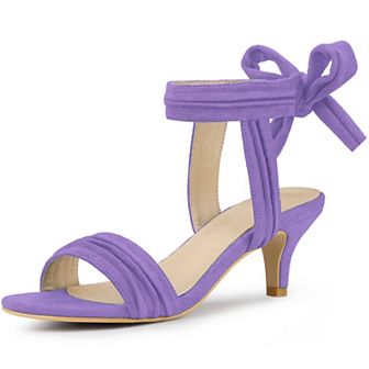 Open Toe Ankle Tie Bridal Kitten Heels Sandals for Women