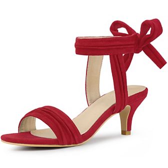 Open Toe Ankle Tie Bridal Kitten Heels Sandals for Women