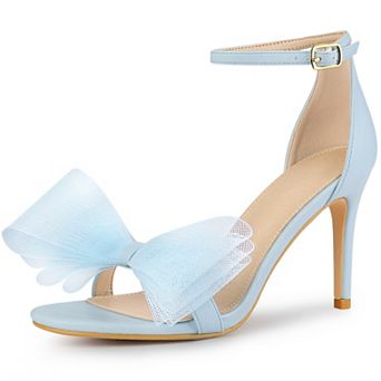 Open Toe High Heels Ankle Strap Bow Tie Stiletto Heel Sandals for Women