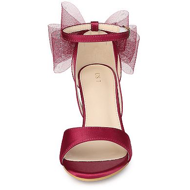 Women's Bow Shoes Open Toe Chunky Heel Sandals
