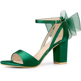 Women's Bow Shoes Open Toe Chunky Heel Sandals