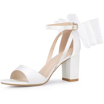 Women's Bow Shoes Open Toe Chunky Heel Sandals