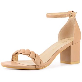 Women's Chunky Heels Ankle Strap Braided Heel Sandals