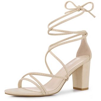 Lace Up Heels Strappy Chunky Heel Sandals for Women