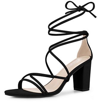 Lace Up Heels Strappy Chunky Heel Sandals for Women