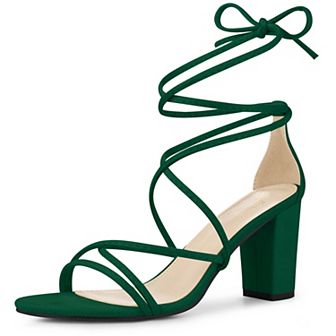 Lace Up Heels Strappy Chunky Heel Sandals for Women