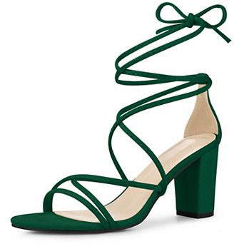 Lace Up Heels Strappy Chunky Heel Sandals for Women