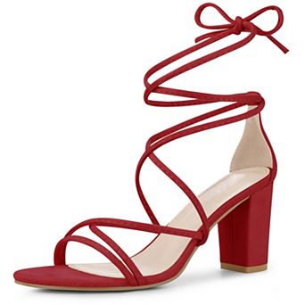 Lace Up Heels Strappy Chunky Heel Sandals for Women