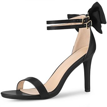 Women's Heel with Bow Back Open Toe Stilettos Heels Sandals