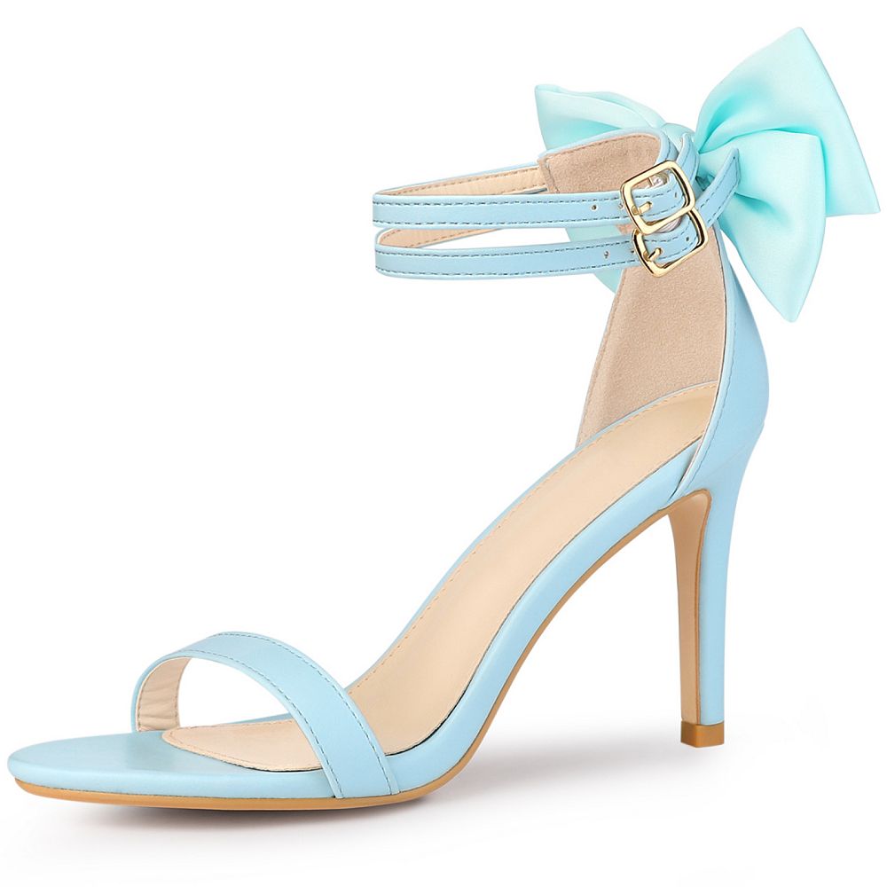 Women's Heel with Bow Back Open Toe Stilettos Heels Sandals