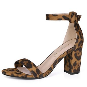 Women's Floral Print Open Toe Block High Heels Summer Sandals