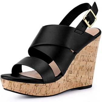 Open Toe Cork Platform Wedge heels Sandals for Women