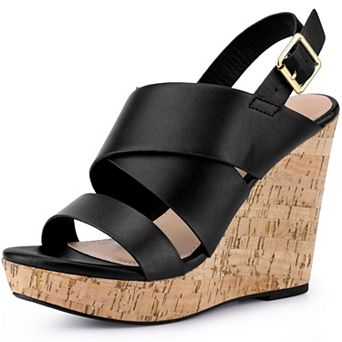 Open Toe Cork Platform Wedge heels Sandals for Women
