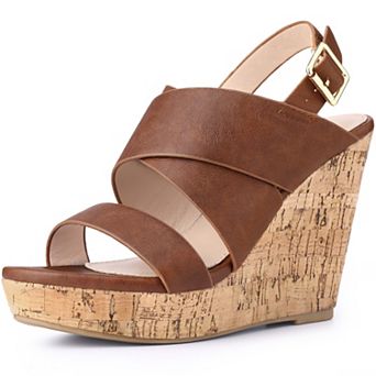 Open Toe Cork Platform Wedge heels Sandals for Women