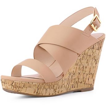 Open Toe Cork Platform Wedge heels Sandals for Women