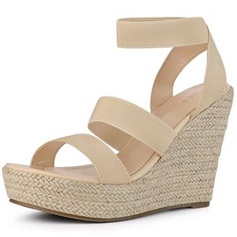 Platform Elastic Straps Espadrilles Wedge Sandals for Women