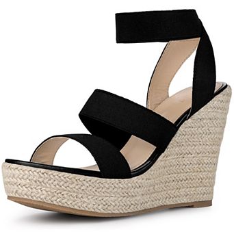Platform Elastic Straps Espadrilles Wedge Sandals for Women